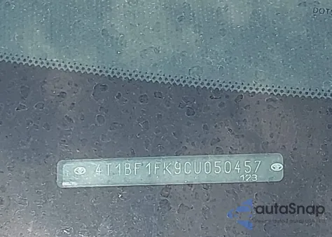 2012 Toyota Camry Se из США, поврежденный, VIN 4T1BF1FK9CU050457